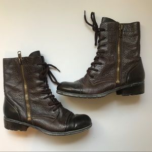 Franco Sarto Zipper Leather Mid Calf Boots Sz 9.5